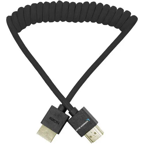 Kondor Blue Full HDMI to Full HDMI Cable 12"-24" Coiled, Black Raven - AVC photo video store