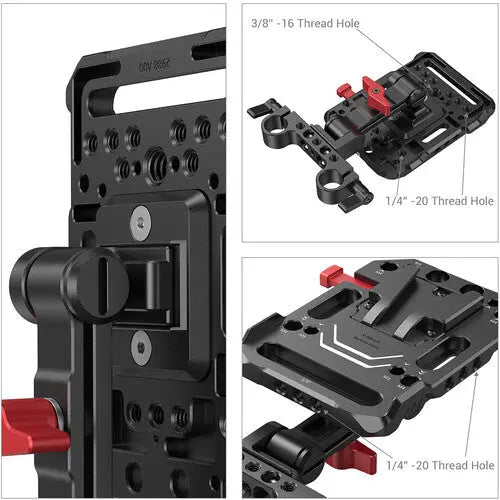 SmallRig 2991 V-Lock Battery Plate with 15mm Rod Clamp & Adjustable Arm - AVC photo video store