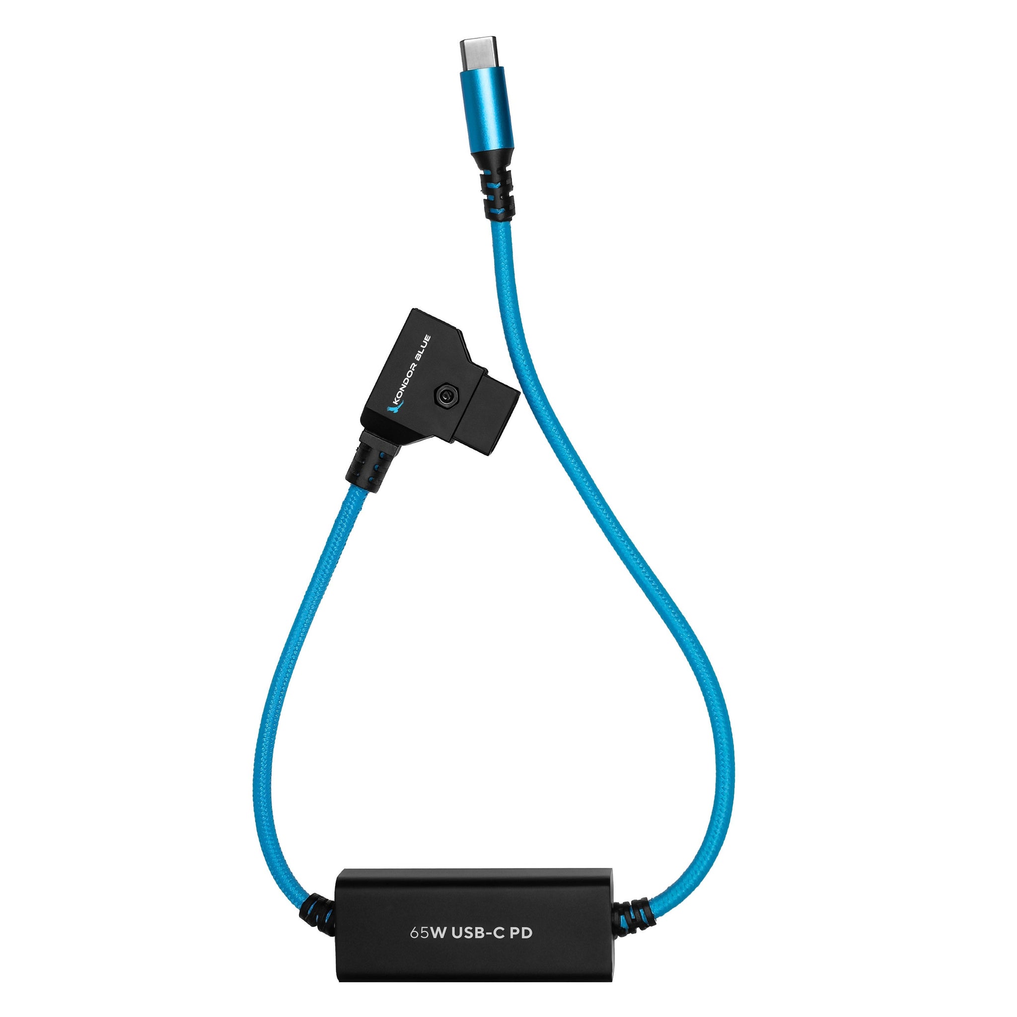 Kondor Blue 16" D-Tap to USB C Power Delivery Cable for Mirrorless Cameras & Laptops