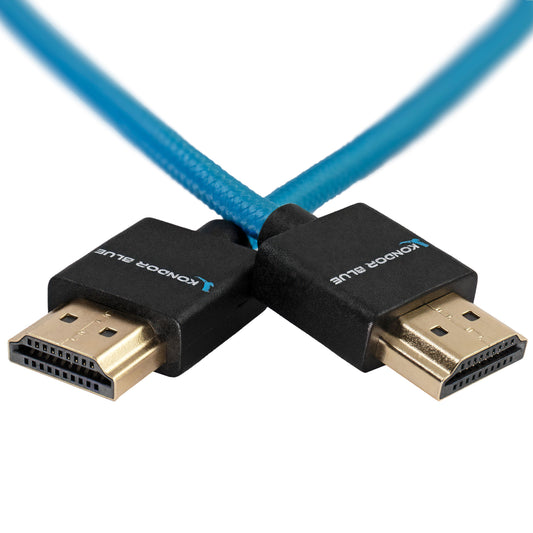 Kondor Blue HDMI to HDMI 16" Thin Braided Cable for on Camera Monitors (Kondor Blue)