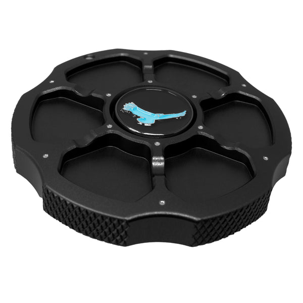 Tampa de metal para câmera Sony E Mount Cine Cap Kondor Blue para porta de lente de câmera (preto raven)