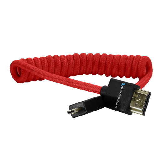 Kondor Blue Coiled Micro HDMI to Full HDMI (12-24") (Cardinal Red)