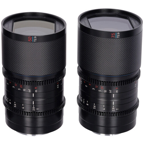 Sirui Saturn T2.9 1.6x Carbon Fiber Full-Frame Anamorphic 2-Lens (50mm & 75mm) Set (Sony E, Blue Flare)