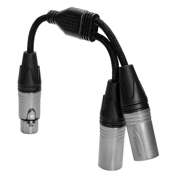 Kondor Blue Dual Male XLR To Female XLR Audio Y Splitter Cable (Raven Black) - AVC photo video store