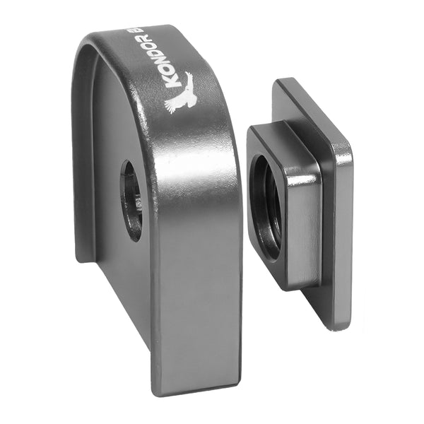 Adaptador de sapata fria azul Kondor para mini placa QR (cinza espacial)