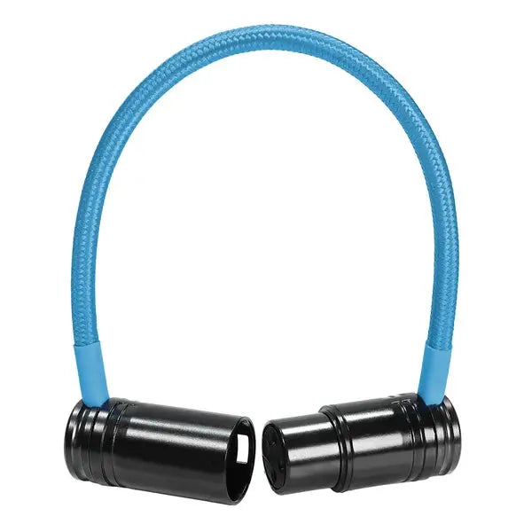 Cabo XLR reto de baixo perfil, ângulo reto, azul Kondor, 8" (preto raven)