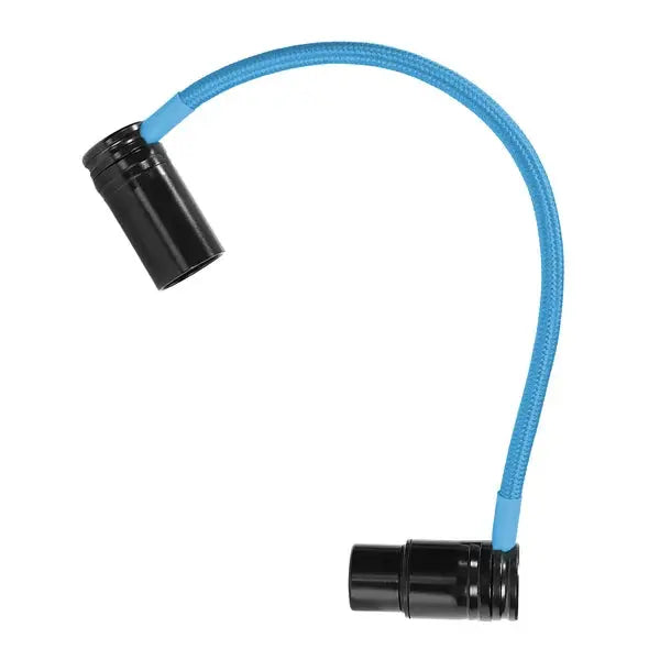 Cabo XLR reto de baixo perfil, ângulo reto, azul Kondor, 8" (preto raven)