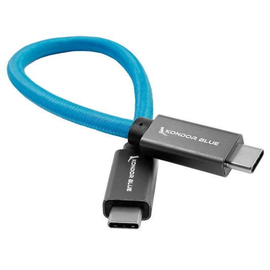 Kondor Blue USB C to USB C High Speed Cable for SSD Recording (8.5")