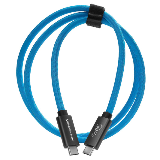 Kondor Blue THUNDERBOLT 4 USB 4.0 TYPE C CABLE BLAZING 40G SPEEDS 5A 100W STRAIGHT 3 FT