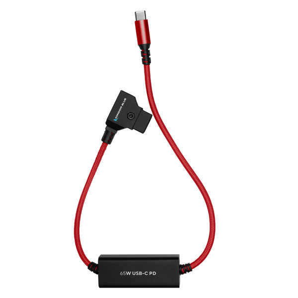 Cabo de alimentação D-Tap para USB C Kondor Blue de 16" para câmeras sem espelho e laptops (Cardinal Red) 