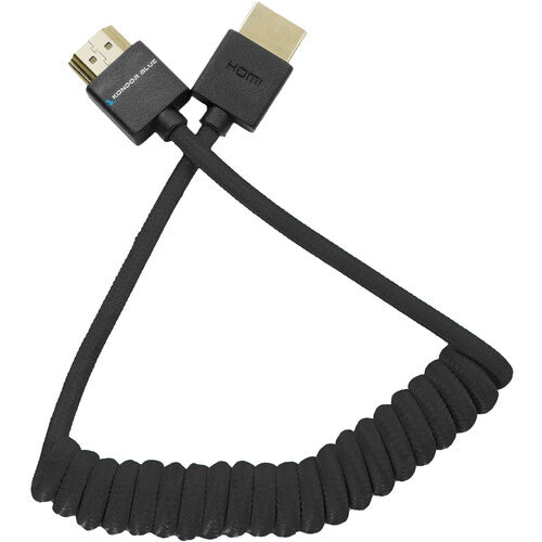 Kondor Blue Full HDMI to Full HDMI Cable 12"-24" Coiled, Black Raven