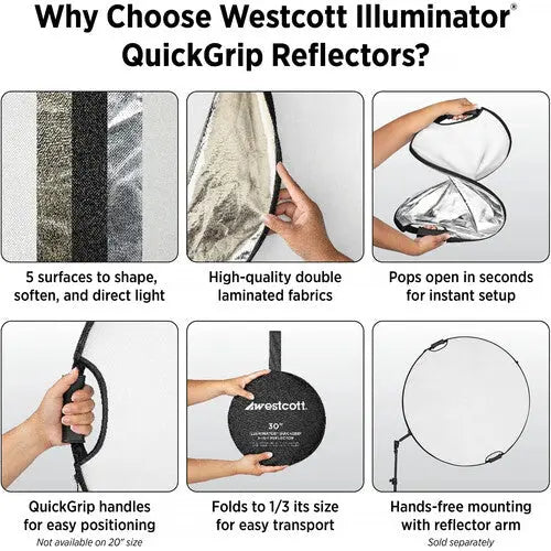 Westcott 1513 Illuminator QuickGrip 5-in-1 Reflector (50") - AVC photo video store