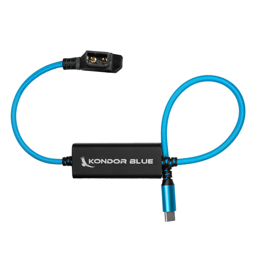 Kondor Blue 16" D-Tap to USB C Power Delivery Cable for Mirrorless Cameras & Laptops