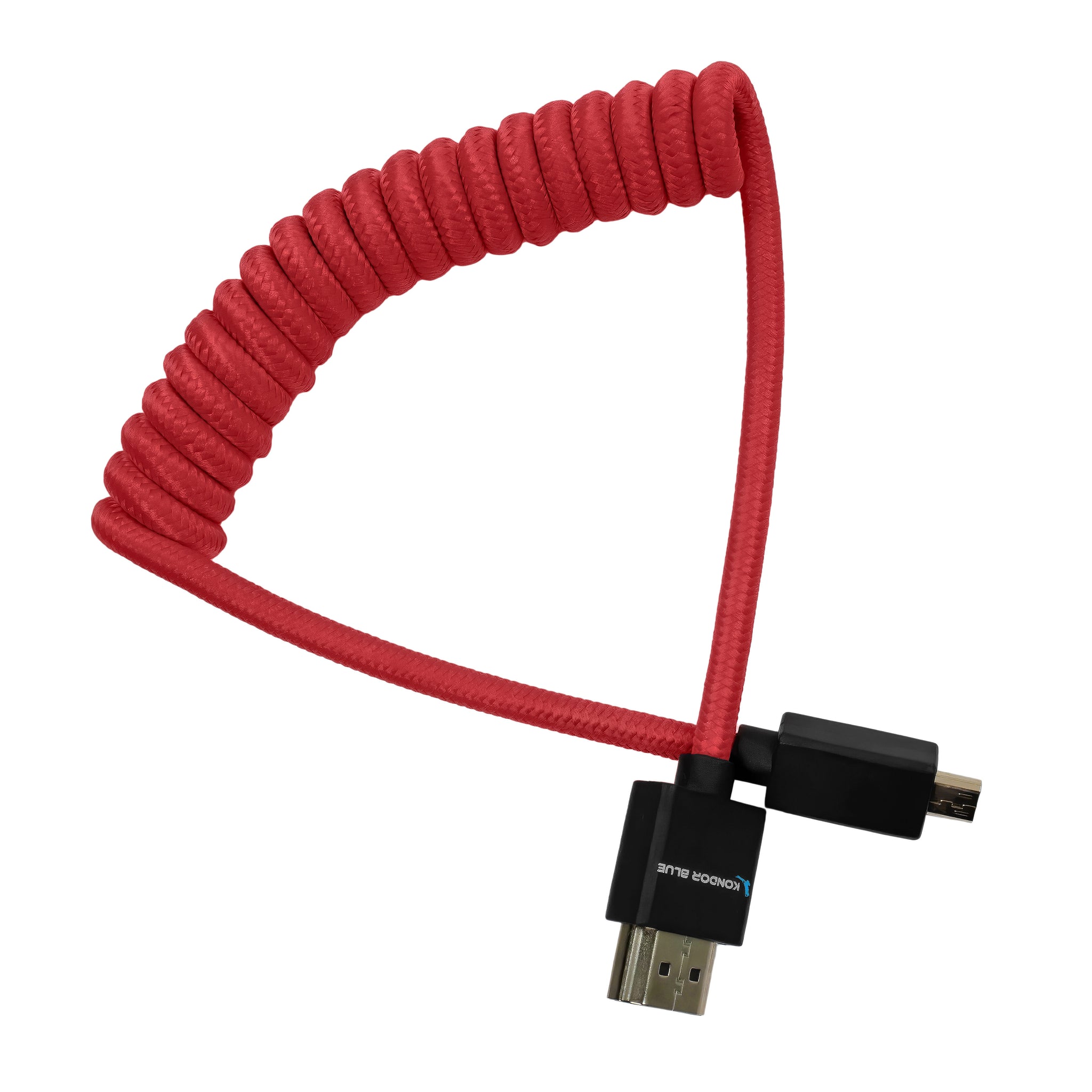 Kondor Blue Coiled Micro HDMI to Full HDMI (12-24") (Cardinal Red)