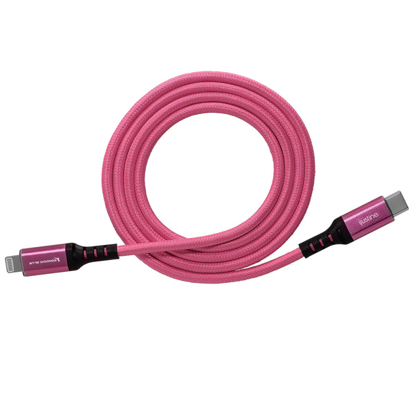 Kondor Blue iJustine Pink Lightning Cable for iPhone Charging & Sync USB-C & USB-A (1 Meter/3.3FT) (USB A) - AVC photo video store