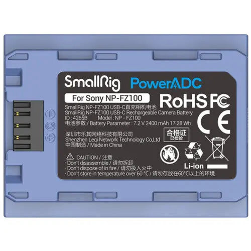 SmallRig 4265B NP-FZ100 USB-C Rechargeable Camera Battery - AVC photo video store