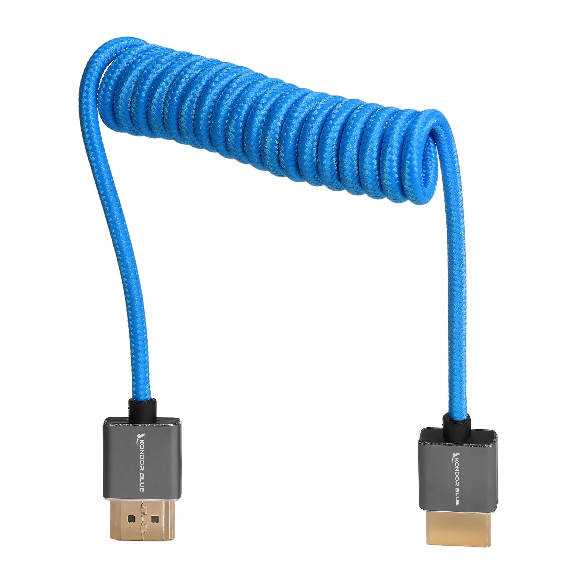 Kondor Blue Coiled Full HDMI Cable (12-24")