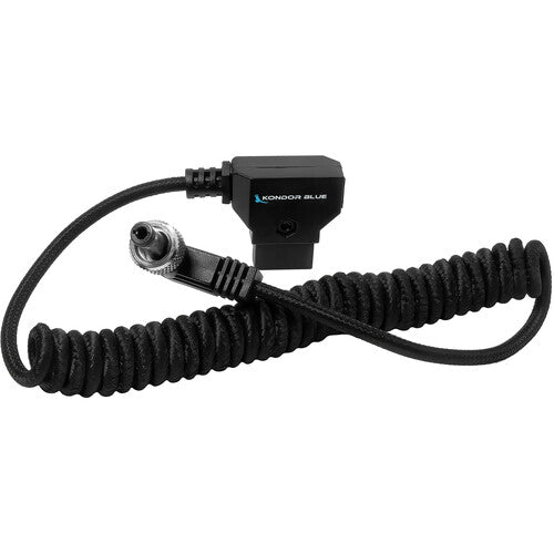 Kondor Blue Coiled D-Tap to Locking DC 2.5mm Right Angle Cable (Video Assist Monitor)