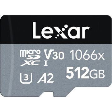 Lexar 512GB Professional 1066x UHS-I microSDXC Memory Card with SD Adapter (SILVER Series)