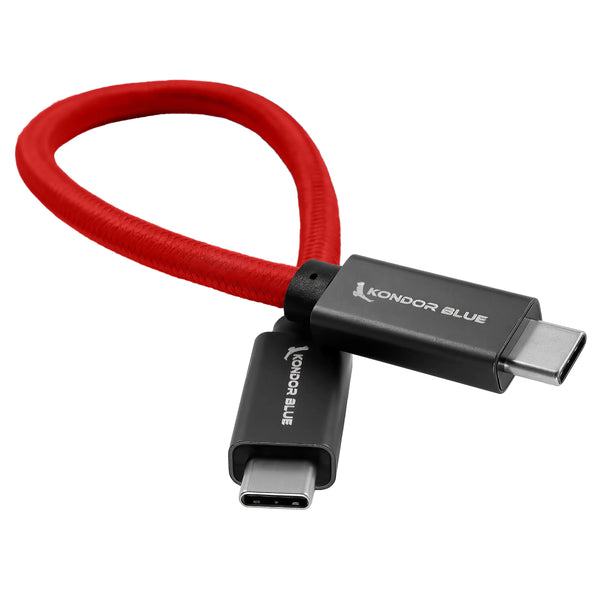 Kondor Blue USB C to USB C High Speed Cable for SSD Recording (8.5") (Cardinal Red) - AVC photo video store