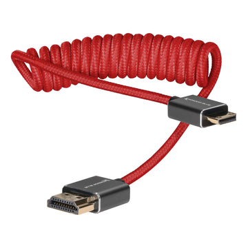 Kondor Blue Coiled Mini HDMI to Full HDMI (12-24") (Cardinal Red)