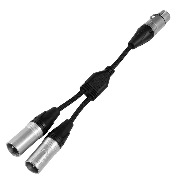 Cabo divisor de áudio em Y Kondor Blue Dual XLR macho para XLR fêmea (preto raven)