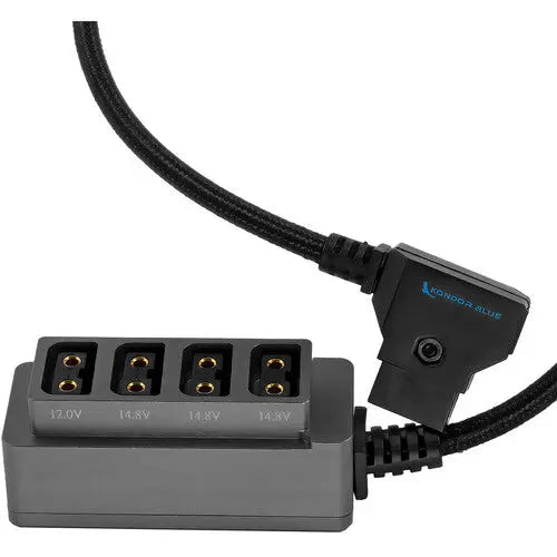 Kondor Blue Male D-Tap to 4-Port Female D-Tap Splitter Hub (16") - AVC photo video store