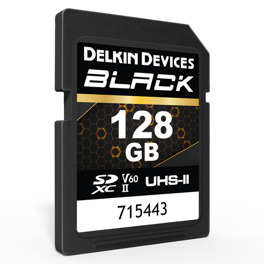 Delkin DSBV6128 128GB BLACK UHS-II V60 SDXC Memory Card