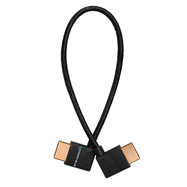 Kondor Blue 12" Right Angle to Left Angle Full HDMI Straight Cable (Raven Black) - AVC photo video store