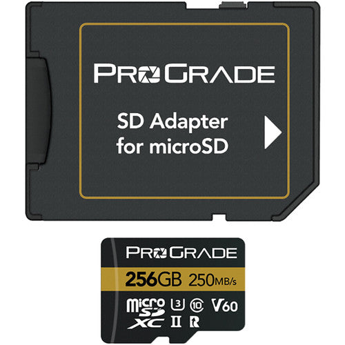 Prograde Digital PGMSD256GBPNA 256GB UHS-II microSDXC Memory Card w/SD Adapter