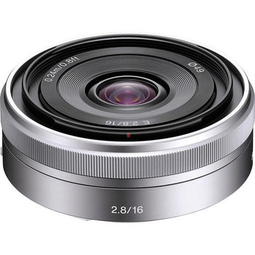 Sony SEL16F28S E 16mm f/2.8 Lens, Silver, Ø49