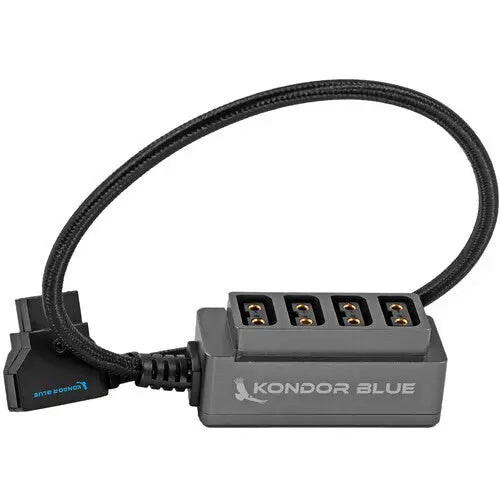 Kondor Blue Male D-Tap to 4-Port Female D-Tap Splitter Hub (16") - AVC photo video store