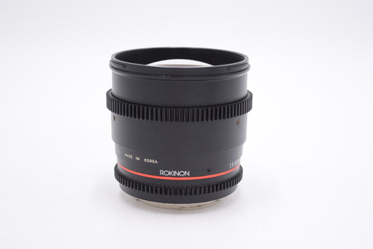 Rokinon 85/T1.5/E2186 T1.5 85mm AS IF UMC Cine Lens F/Canon EF Mount, Used