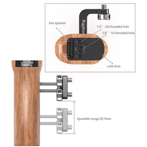 SmallRig HSN2093C Universal Wood Side Handle - AVC photo video store
