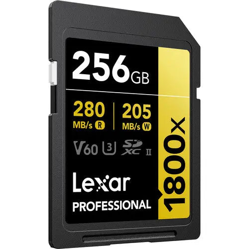Lexar 256GB Professional 1800x UHS-II SDXC Memory Card (GOLD Series) - AVC photo video store