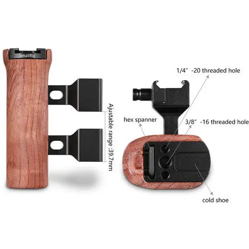 SmallRig 2187C Wooden Side Handle with NATO Clamp - AVC photo video store