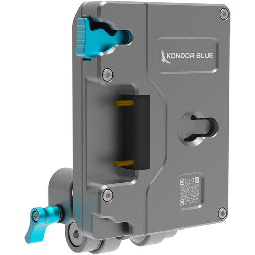 Placa de bateria Kondor Blue Pro Gold Mount com bloco de haste giratória (cinza espacial) 