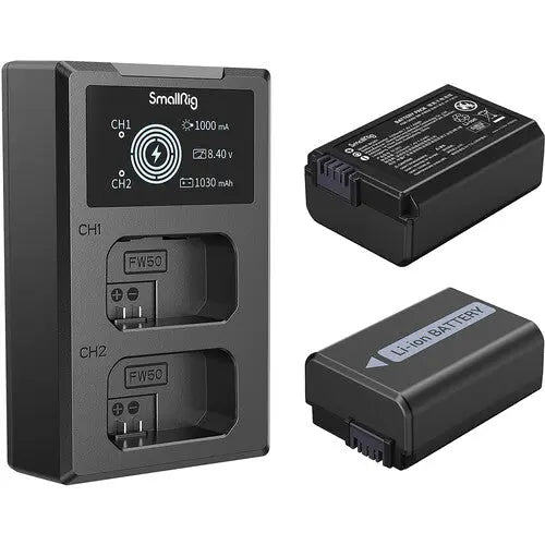 SmallRig 3818 NP-FW50 Camera Battery and Charger Kit - AVC photo video store