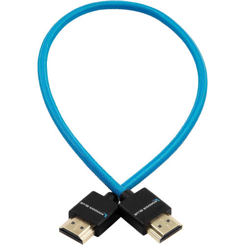 Kondor Blue HDMI to HDMI 16" Thin Braided Cable F/on Camera Monitors