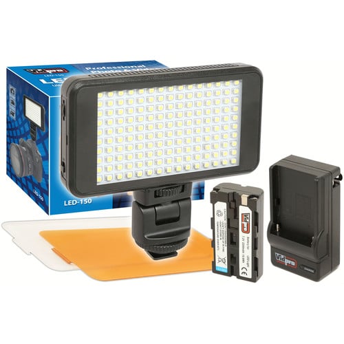 Vidpro LED150 150 Ultraprotable LED Video Light Kit.