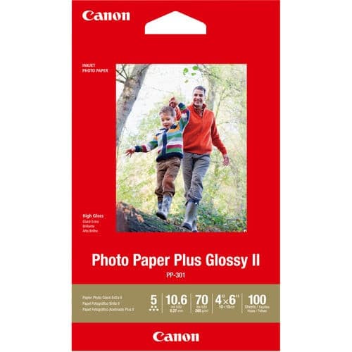 Canon PP301/4X6_100 Photo Paper Plus Glossy II (4X6'', 100 Sheets).