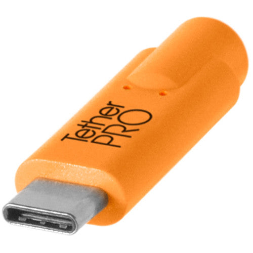 Tether Tools CUC2615-ORG Tetherpro USB Type-C Male To 8-Pin Mini USB 2.0 Tybe-B Male Cable (15' Orange).