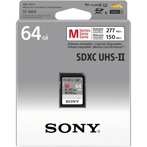 Sony SFM64/T2 SF-M Series UHS-II SDXC Memory Card, 64GB