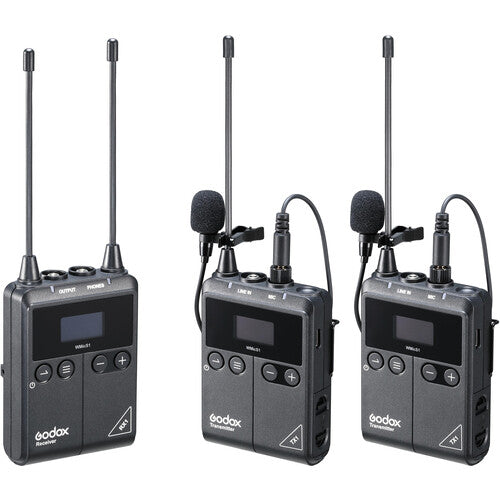 Godox Wmics1Kit2 Two-Person Camera-Mount Wireless Omni Lavalier Microphone System (514 To 596 MHz)