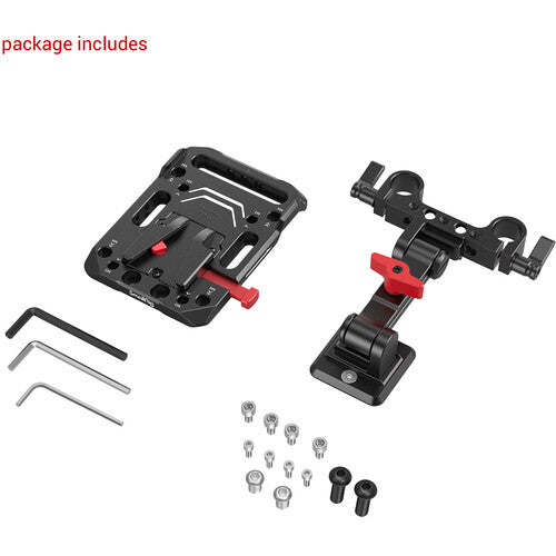 SmallRig 2991 V-Lock Battery Plate with 15mm Rod Clamp & Adjustable Arm