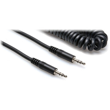 Hosa CMM105C 3.5mm Male To 3.5mm Male Coiled Cable, 5'