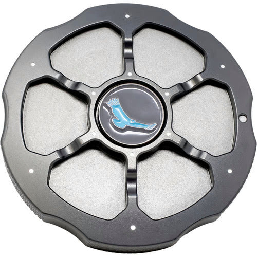 Tampa de metal para câmera Sony E Mount Cine Cap Kondor Blue F/Porta de lente da câmera (cinza espacial) 