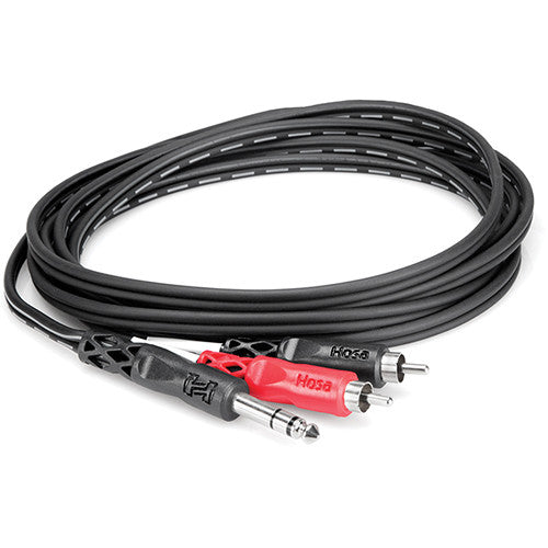 Hosa TRS202 Stereo 1/4'' Male To Two Rca Male Y-Cable, 6.5'