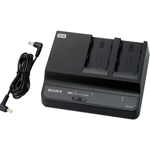 Sony BCU2A Dual-Bay Battery Charger/Ac Adapter F/BPU90, BPU60, BPU60T