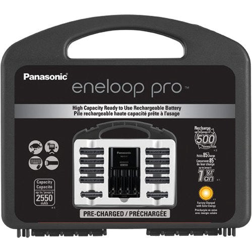 Panasonic KKJ17KHC82A Eneloop Pro High Capacity Power Pack with Charger, 8 AA and 2 AAA NiMH Batteries